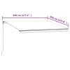 Automatická zatahovací markýza 450 x 350 cm žlutobílá 3069008