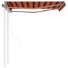 Automatická zatahovací markýza se sloupky 3x2,5 m oranžovohnědá 3069910