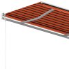Automatická zatahovací markýza se sloupky 3x2,5 m oranžovohnědá 3069910