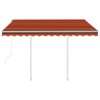 Automatická zatahovací markýza se sloupky 3x2,5 m oranžovohnědá 3069910