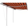 Automatická zatahovací markýza se sloupky 3x2,5 m oranžovohnědá 3069910