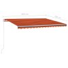 Automatická markýza se sloupky 4,5 x 3,5 m oranžovohnědá 3070050