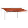 Automatická markýza se sloupky 4,5 x 3,5 m oranžovohnědá 3070050