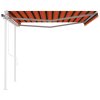 Automatická markýza se sloupky 4,5 x 3,5 m oranžovohnědá 3070050