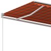 Automatická markýza se sloupky 4,5 x 3,5 m oranžovohnědá 3070050