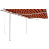 Automatická markýza se sloupky 4,5 x 3,5 m oranžovohnědá 3070050
