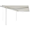 Automatická zatahovací markýza se sloupky 4,5 x 3,5 m krémová 3070047