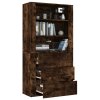 Skříň highboard kouřový dub kompozitní dřevo 3185396