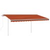 Automatická zatahovací markýza se sloupky 4,5x3 m oranžovohnědá 3069970