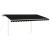 Automatická zatahovací markýza se sloupky 4 x 3,5 m antracitová 3070029