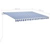 Automatická zatahovací markýza se sloupky 3,5 x 2,5 m modrobílá 3069926