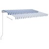 Automatická zatahovací markýza se sloupky 3,5 x 2,5 m modrobílá 3069926