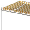 Automatická zatahovací markýza se sloupky 4,5 x 3,5 m žlutobílá 3070048