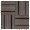Terasové dlaždice z dřevoplastu 11 ks 30x30 cm 1 m² tmavě hnědé 45025
