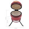 Zahradní gril a udírna 2 v 1 Kamado keramický 56 cm červený 316095