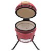 Zahradní gril a udírna 2 v 1 Kamado keramický 56 cm červený 316095