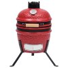 Zahradní gril a udírna 2 v 1 Kamado keramický 56 cm červený 316095