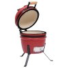 Zahradní gril a udírna 2 v 1 Kamado keramický 56 cm červený 316095