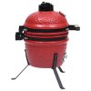 Zahradní gril a udírna 2 v 1 Kamado keramický 56 cm červený 316095