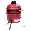 Zahradní gril a udírna 2 v 1 Kamado keramický 56 cm červený 316095