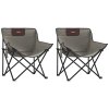 Kempingové židle s kapsou skládací 2 ks šedé 366550