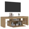 TV stolek s LED dub artisan 120 x 36,5 x 40 cm kompozitní dřevo 856302