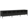 TV skříňka černá 202x39x43,5 cm ocel válcovaná za studena 3307155