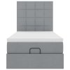 Osmanský postel s matrací světle šedá 100x200 cm textil 3313133