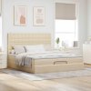Osmanský rám postele s matrací krémová 160x200cm textil 3313339
