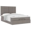 Osmanský rám postele s matrací taupe 140x200cm textil 3313165