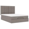 Osmanský rám postele s matrací taupe 140x200cm textil 3313165