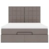 Osmanský rám postele s matrací taupe 140x200cm textil 3313165