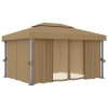 Altán se závěsy 4 x 3 m taupe hliník 3067050