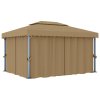 Altán se závěsy 4 x 3 m taupe hliník 3067050