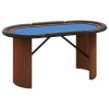 Pokerový stůl pro 10 hráčů modrý 160 x 80 x 75 cm 80409