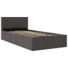 Rám postele s úložným prostorem tmavě šedý textil 100 x 200 cm 285571
