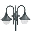 Zahradní sloupová lampa 3 ramena E27 220 cm hliník tmavě zelená 44216