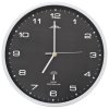 Rádiem řízené nástěnné hodiny se strojkem Quartz 31 cm černé 50618