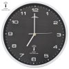 Rádiem řízené nástěnné hodiny se strojkem Quartz 31 cm černé 50618