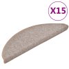 15 ks Nášlapy na schody světle hnědé 56 x 17 x 3 cm 133878