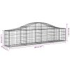 Klenuté gabionové koše 6 ks 200x30x40/60 cm pozinkované železo 3145371