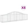 Klenuté gabionové koše 8 ks 200x30x40/60 cm pozinkované železo 3145373