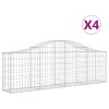 Klenuté gabionové koše 4 ks 200x30x60/80 cm pozinkované železo 3145390