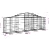 Klenuté gabionové koše 4 ks 200x30x60/80 cm pozinkované železo 3145390