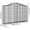 Klenuté gabionové koše 7 ks 200x30x120/140cm pozinkované železo 3145456