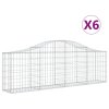 Klenuté gabionové koše 6 ks 200x30x60/80 cm pozinkované železo 3145392