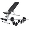 Posilovací lavice se sadou činek barbell a dumbbell 60,5 kg 275347