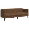 Pohovka 3místná hnědá umělá semišová kůže 372621
