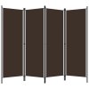 4dílný paraván hnědý 200 x 180 cm 320720