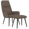 Relaxační křeslo se stoličkou taupe textil 3097777